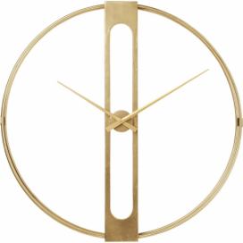 Nástenné hodiny v zlatej farbe Kare Design Clip, ø 107 cm