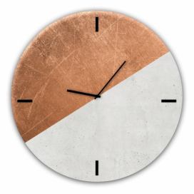 Sklenené nástenné hodiny Styler Half Coper, ø 30 cm