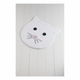 Biela kúpeľňová predložka Cat, ⌀ 90 cm