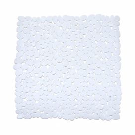 Biela protišmyková kúpeľňová podložka Wenko Drop, 54 × 54 cm