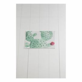 Bielo-zelená kúpeľňová predložka Tropica Cactus II, 60 × 40 cm