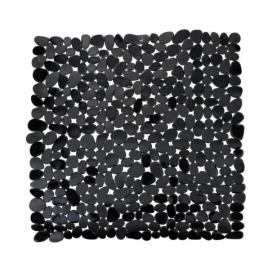 Čierna protišmyková kúpeľňová podložka Wenko Drop, 54 x 54 cm