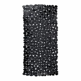 Čierna protišmyková kúpeľňová podložka Wenko Drop, 71 × 36 cm