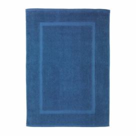 Modrá bavlnená kúpeľňová predložka Wenko Slate, 50 × 70 cm