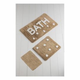 Sada 3 hnedých kúpeľnových predložiek Bath