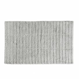 Svetlosivá bavlnená kúpeľňová predložka Zone Tiles, 50 × 80 cm