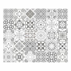 Sada 30 nástenných samolepiek Ambiance Cement Tiles Shade of Gray Bari, 10 × 10 cm