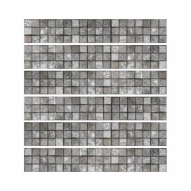 Sada 6 nástenných samolepiek Ambiance Stickers Friezes Tiles Stone, 5 × 30 cm