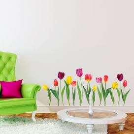 Sada samolepiek na stenu Ambiance Colorful Tulips