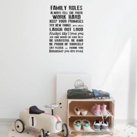 Vinylová samolepka na stenu Really Nice Things Family Rules, 60 × 40 cm