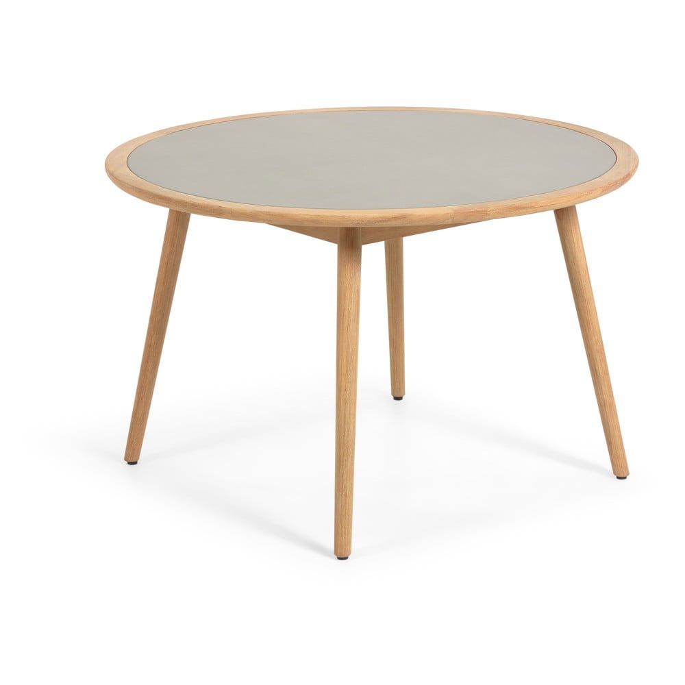 Záhradný stôl z eukalyptového dreva s betónovou doskou La Forma Glynis Nina, ⌀ 120 cm - Bonami.sk
