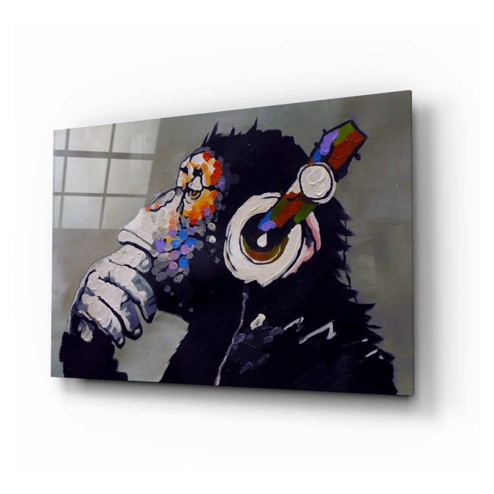 Sklenený obraz Insigne Thinking Monkey, 110 x 70 cm - Bonami.sk