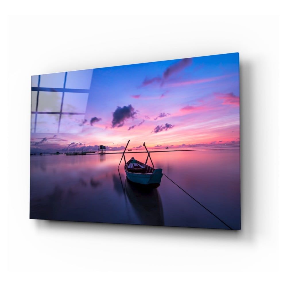 Sklenený obraz Insigne Sunset Painting on the Boat, 110 x 70 cm - Bonami.sk