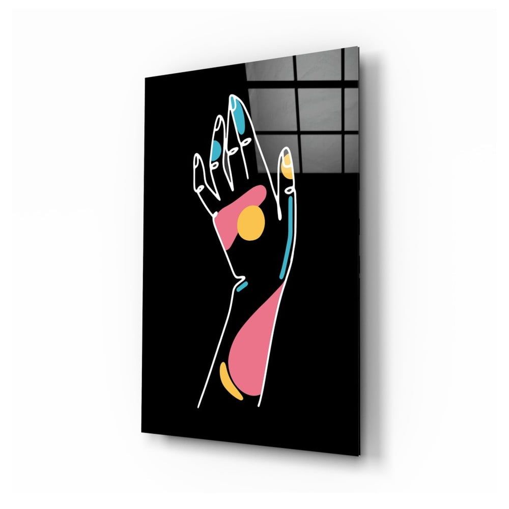 Sklenený obraz Insigne Abstract Colored Hand, 46 x 72 cm - Bonami.sk