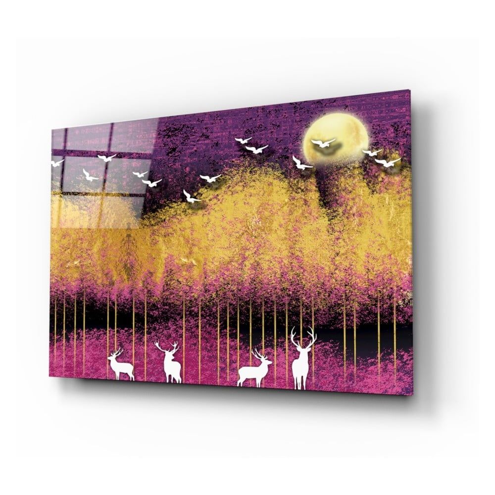 Sklenený obraz Insigne Birds and Deers, 72 x 46 cm - Bonami.sk