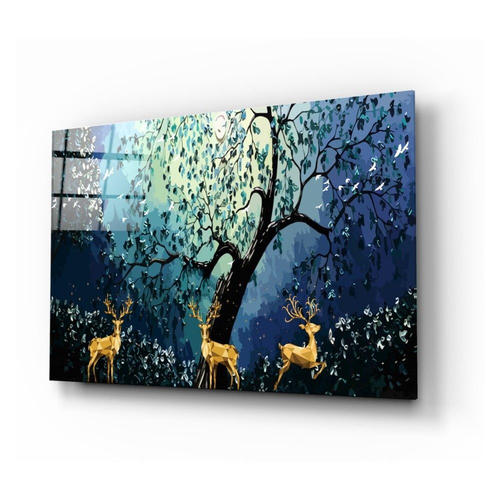 Sklenený obraz Insigne Golden Deers, 72 x 46 cm - Bonami.sk
