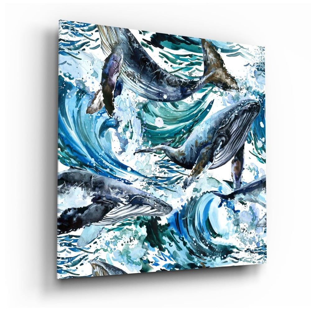 Sklenený obraz Insigne Dance of the Whales, 60 x 60 cm - Bonami.sk