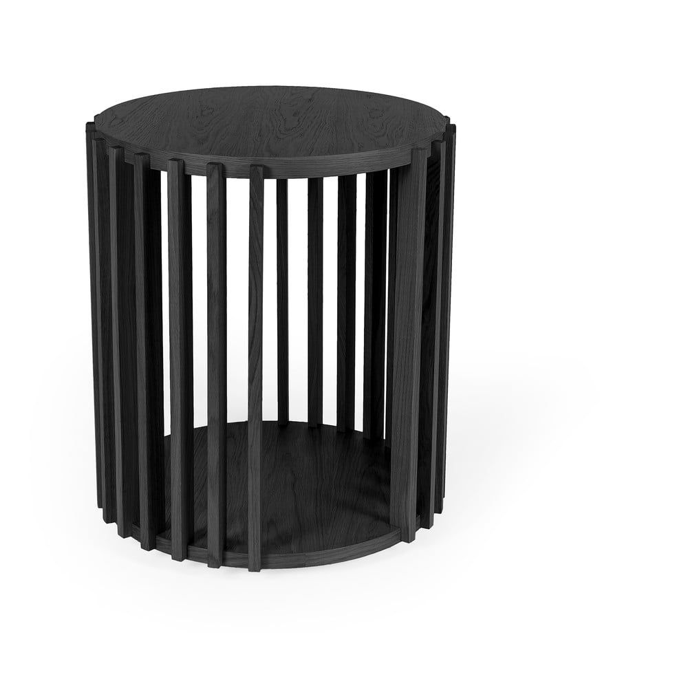 Čierny odkladací stolík Woodman Drum, ø 53 cm - Bonami.sk