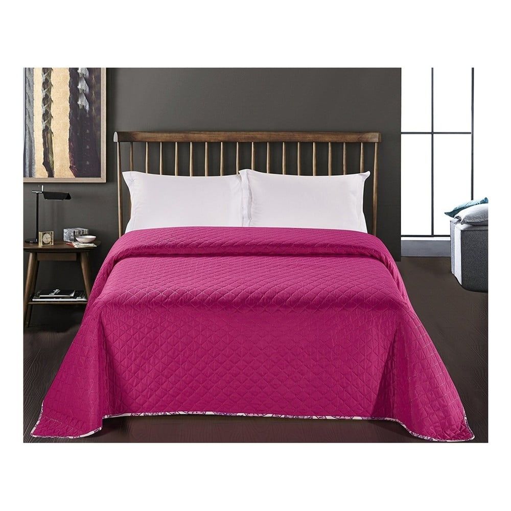 Fialovo-ružový pléd cez posteľ z mikrovlákna Decoking Vivian, 240 × 260 cm - Bonami.sk