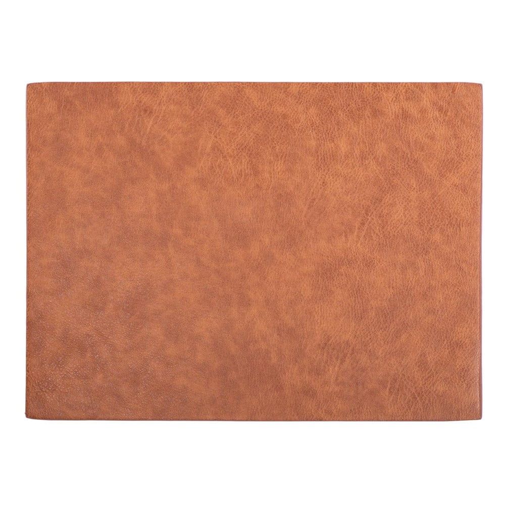 Oranžovo-hnedé prestieranie z imitácie kože ZicZac Troja Rectangle, 33 x 45 cm - Bonami.sk