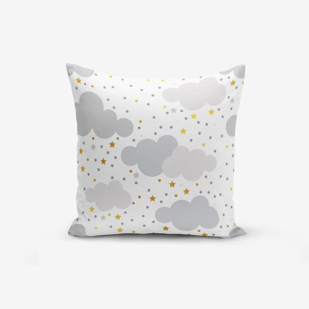 Obliečka na vankúš s prímesou bavlny Minimalist Cushion Covers Grey Clouds With Points Stars, 45 × 45 cm - Bonami.sk