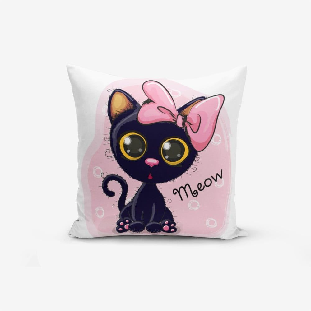 Obliečka na vankúš s prímesou bavlny Minimalist Cushion Covers Meow Catcik, 45 × 45 cm - Bonami.sk