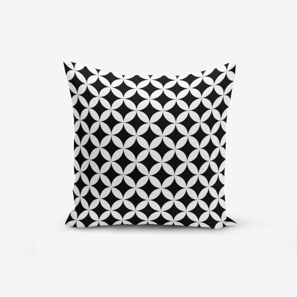 Čierno-biela obliečka na vankúš s prímesou bavlny Minimalist Cushion Covers Black White Geometric, 45 × 45 cm - Bonami.sk