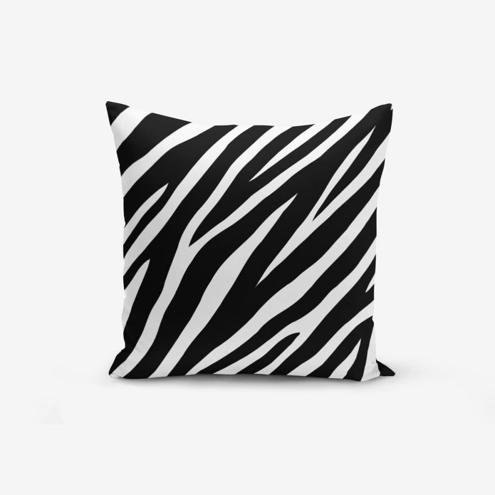 Čierno-biela obliečka na vankúš s prímesou bavlny Minimalist Cushion Covers Zebra, 45 × 45 cm - Bonami.sk