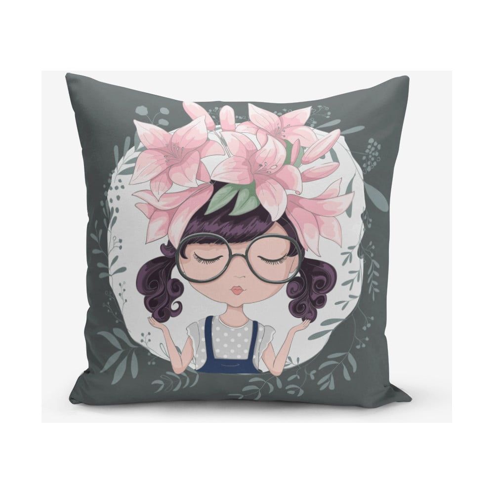 Obliečka na vankúš s prímesou bavlny Minimalist Cushion Covers Flower and Girl, 45 × 45 cm - Bonami.sk