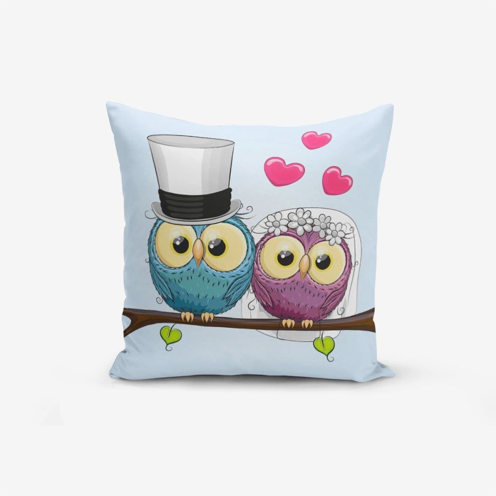 Obliečka na vaknúš s prímesou bavlny Minimalist Cushion Covers Fall In Love Owls, 45 × 45 cm - Bonami.sk