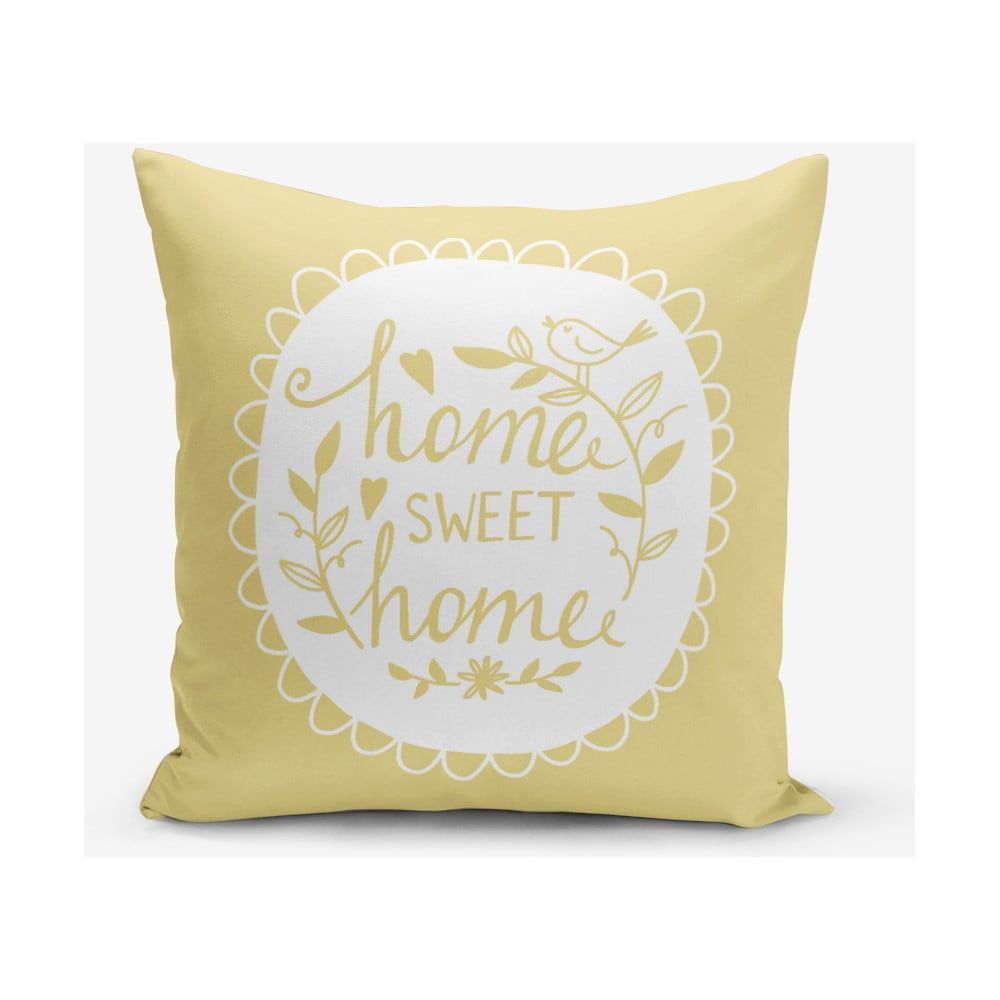 Žltá obliečka na vankúš Minimalist Cushion Covers Home Sweet Home, 45 × 45 cm - Bonami.sk