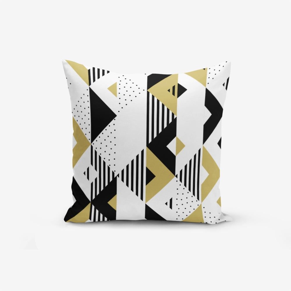 Obliečka na vankúš s prímesou bavlny Minimalist Cushion Covers Mustard Color Geometric Sekiller, 45 × 45 cm - Bonami.sk