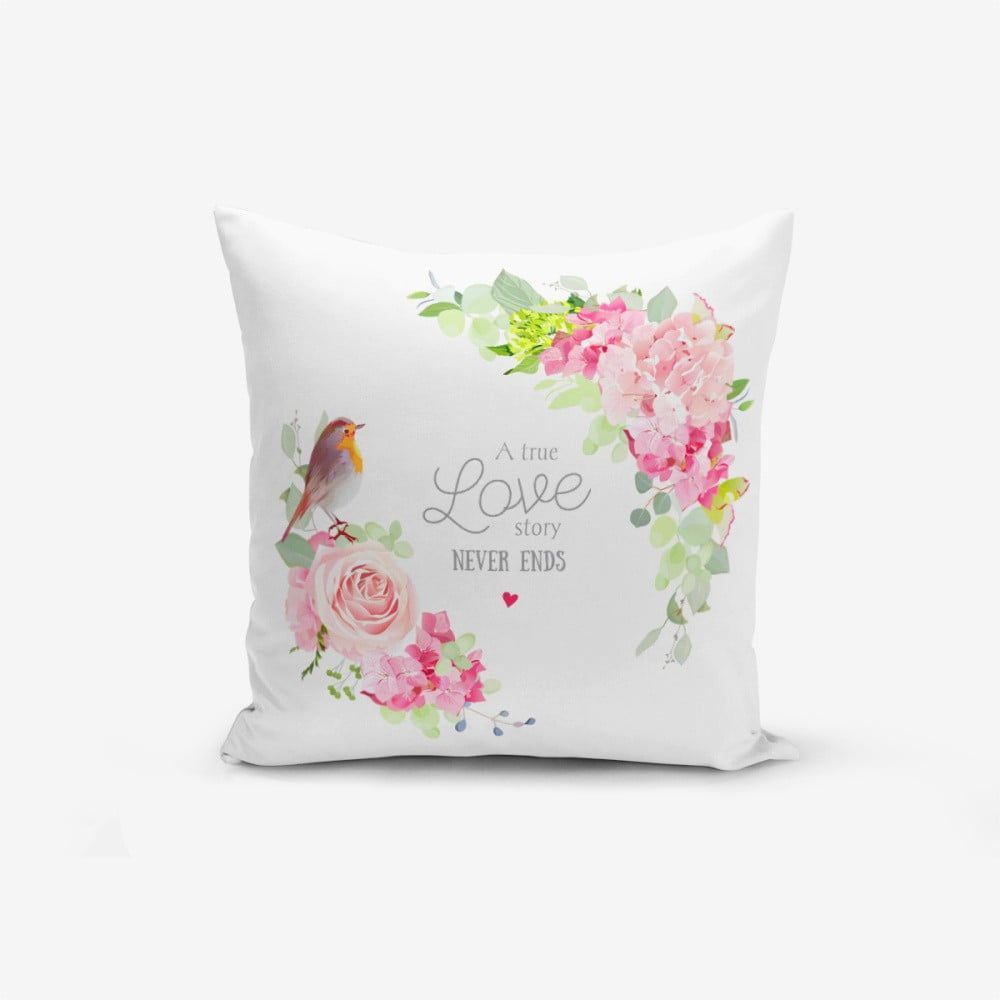 Obliečka na vankúš s prímesou bavlny Minimalist Cushion Covers Bird A True Love Story, 45 × 45 cm - Bonami.sk