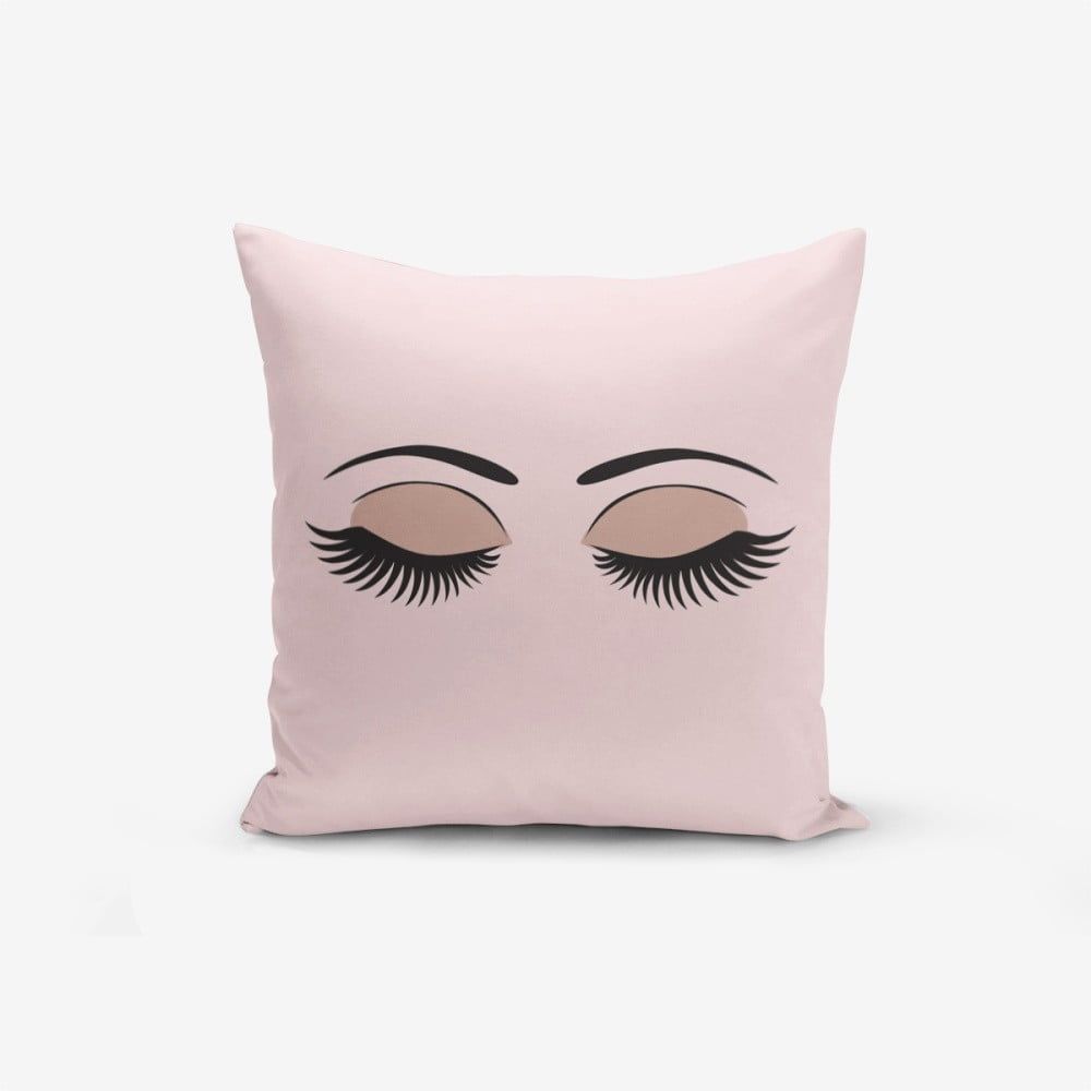 Obliečka na vankúš s prímesou bavlny Minimalist Cushion Covers Eye & Lash, 45 × 45 cm - Bonami.sk