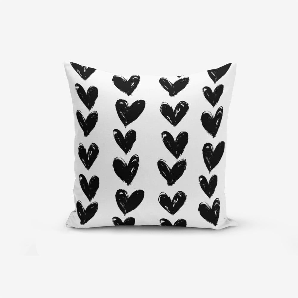 Obliečka na vankúš s prímesou bavlny Minimalist Cushion Covers Black Heart, 45 × 45 cm - Bonami.sk