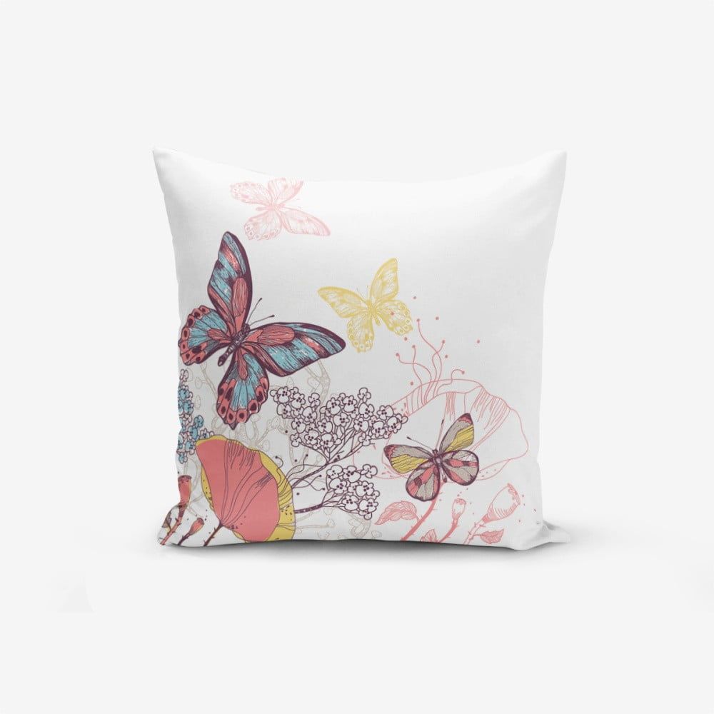 Obliečka na vankúš s prímesou bavlny Minimalist Cushion Covers Special Design Colorful Butterfly, 45 × 45 cm - Bonami.sk