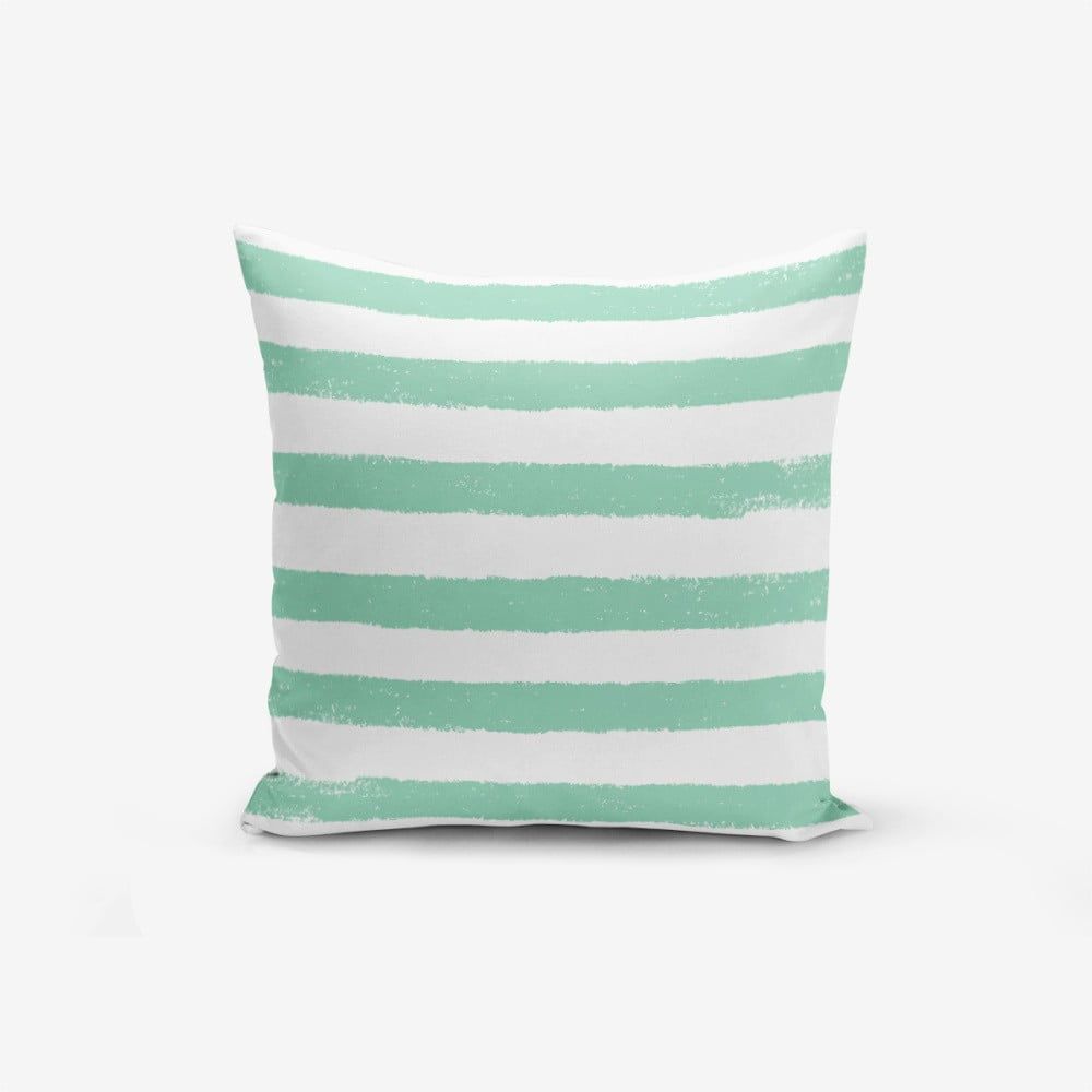Obliečka na vankúš s prímesou bavlny Minimalist Cushion Covers Su Green Striped Modern, 45 × 45 cm - Bonami.sk