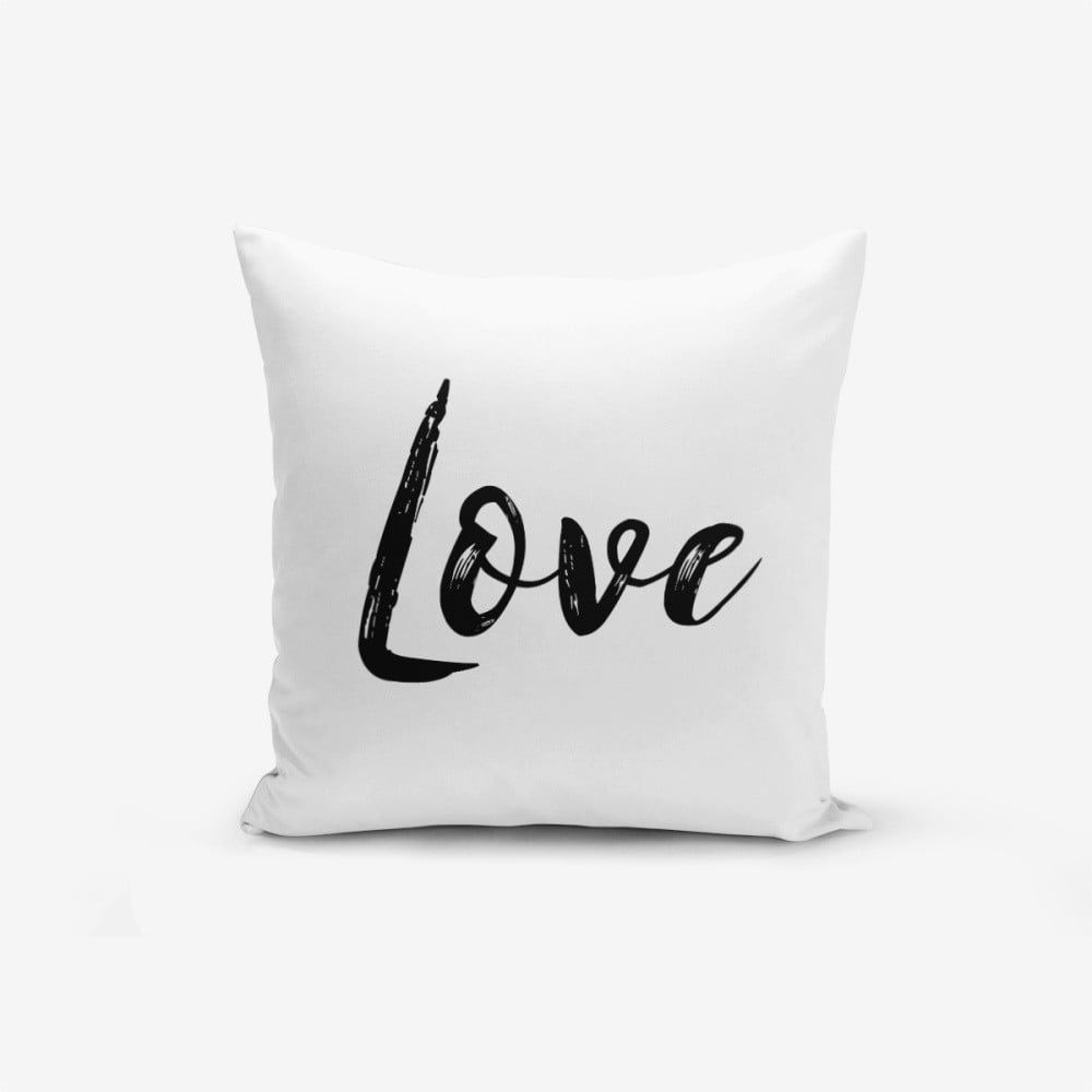 Obliečka na vankúš s prímesou bavlny Minimalist Cushion Covers Love Writing, 45 × 45 cm - Bonami.sk