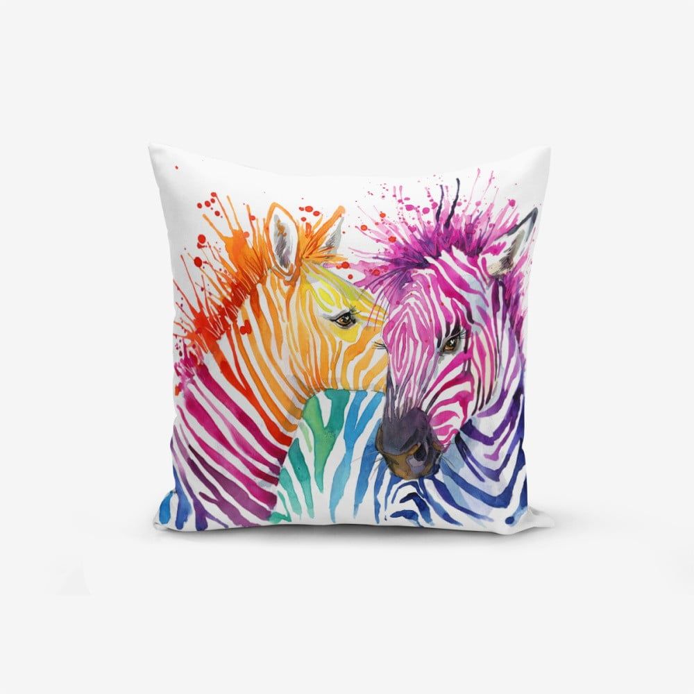 Obliečka na vankúš s prímesou bavlny Minimalist Cushion Covers Colorful Zebras Oleas, 45 × 45 cm - Bonami.sk