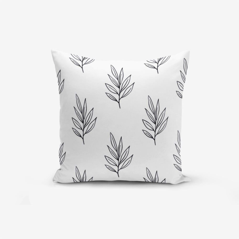 Obliečka na vankúš s prímesou bavlny Minimalist Cushion Covers White Leaf, 45 × 45 cm - Bonami.sk