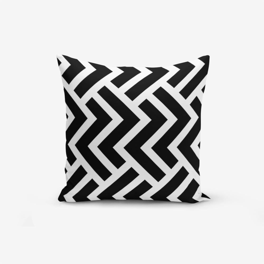 Čierno-biela obliečka na vankúš s bavlnou Minimalist Cushion Covers Black White Geometric Duro, 45 × 45 cm - Bonami.sk