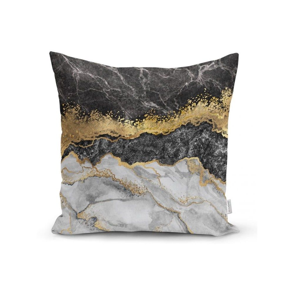 Obliečka na vankúš Minimalist Cushion Covers BW Marble With Golden Lines, 45 x 45 cm - Bonami.sk
