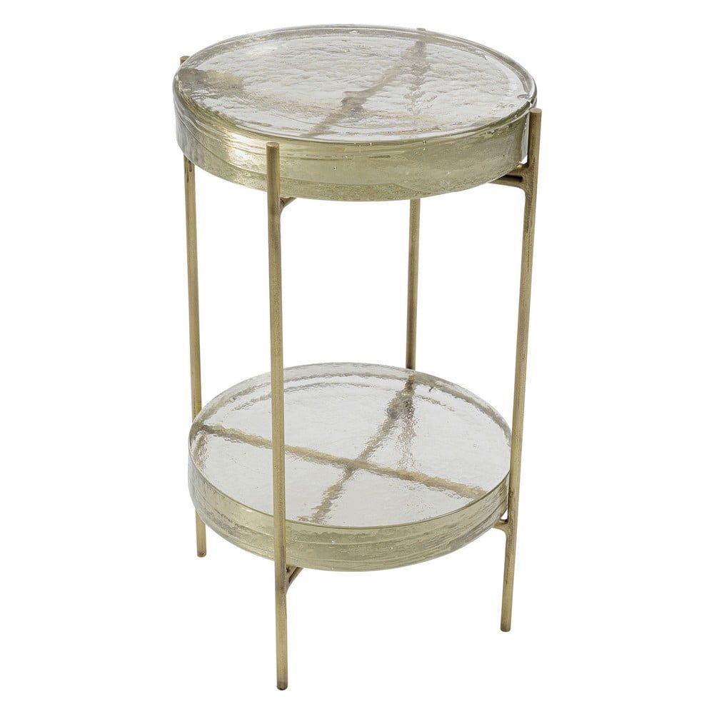 Odkladací stolík v zlatej farbe Kare Design Ice Double, ø 30 cm - Bonami.sk