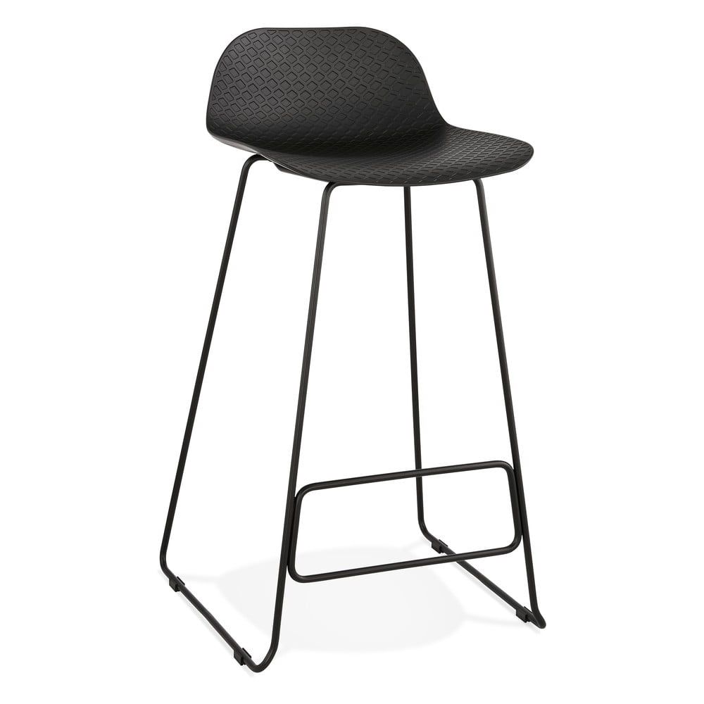 Čierna barová stolička s čiernymi nohami Kokoon Slade, výška sedu 76 cm - Bonami.sk