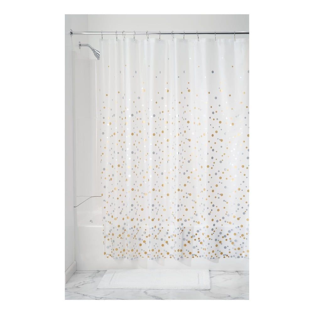 Priehľadný sprchový záves iDesign Confetti, 183 x 183 cm - Bonami.sk