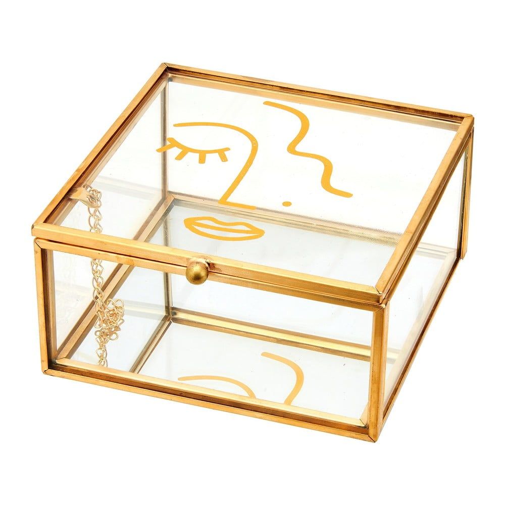 Škatuľka na šperky s detailmi v zlatej farbe Sass & Belle Abstract Face - Bonami.sk
