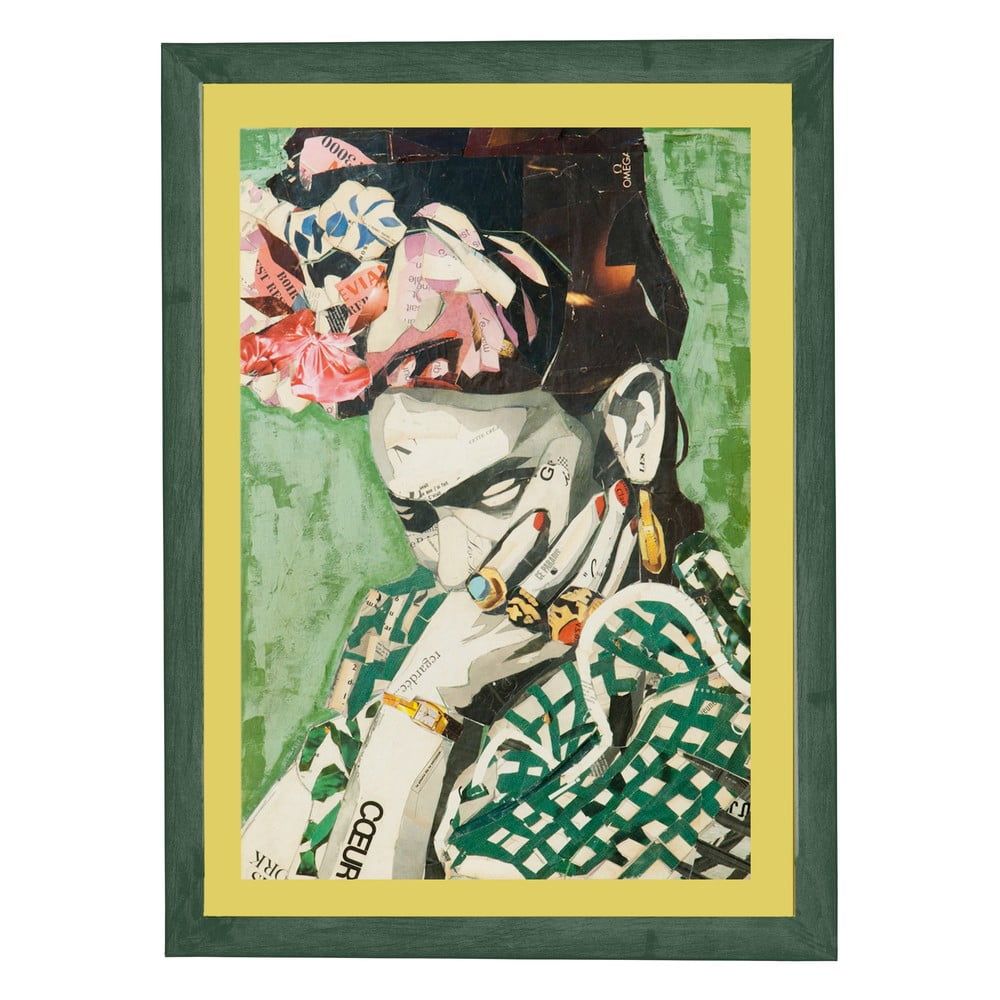 Nástenný obraz v ráme Surdic Green Frida, 30 x 40 cm - Bonami.sk