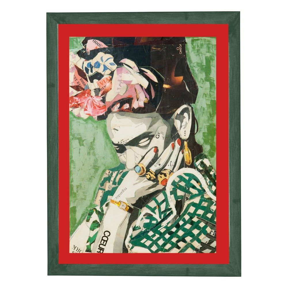 Nástenný obraz v ráme Surdic Red Frida, 30 x 40 cm - Bonami.sk