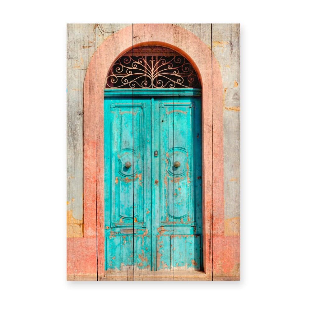 Nástenná ceduľa z borovicového dreva Really Nice Things Door, 40 × 60 cm - Bonami.sk