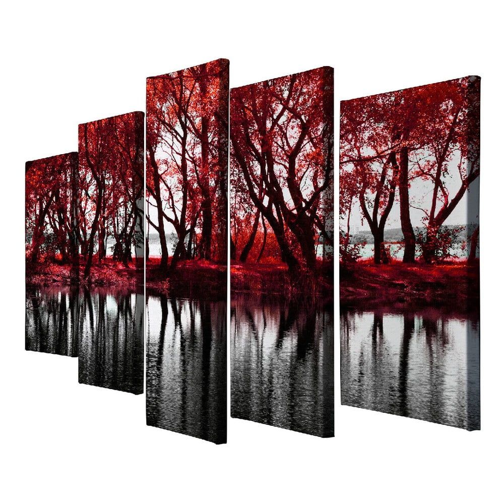 5-dielny obraz na plátne Red Leaves - Bonami.sk